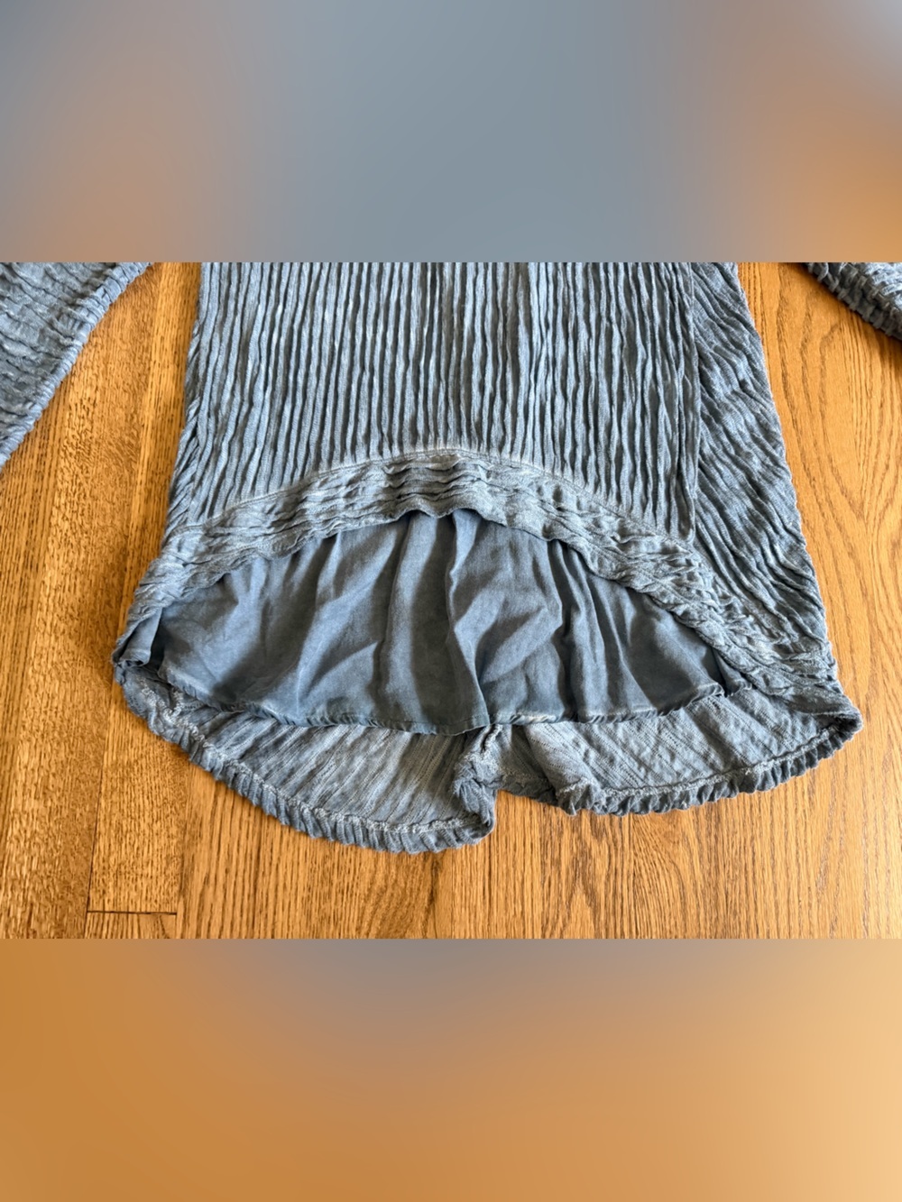 Mind Set hi-low tunic top by XCVI Blue LAGENLOOK crinkled lightweight size L - Picture 3 of 15
